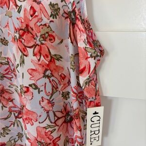 NWT CURE Floral Sleeveless Top - Pink & White